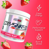 Cosmic Blast shaker bottle ready to shake a fresh pre-workout mix.