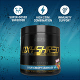OxyShred Hardcore, sabor Sour Crawlies brinda experiencia gustativa para sesiones intensas.