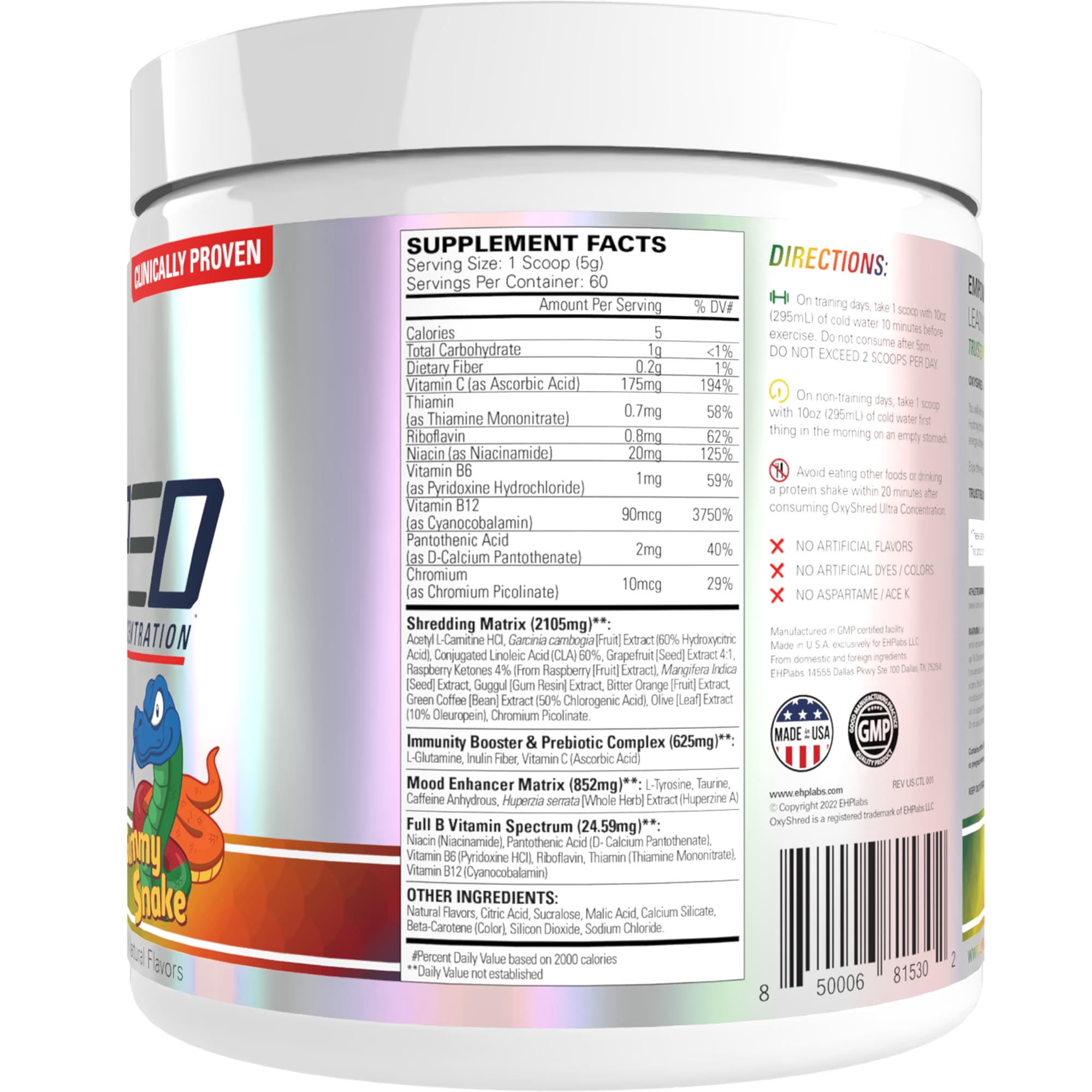 Complejo inmunidad y prebiótico en OxyShred para bienestar durante el entrenamiento.
