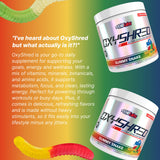 Porciones diarias de OxyShred para mantener energía constante durante el día.