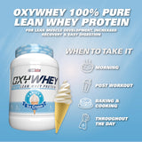 OxyWhey sin gluten y sin GMO, proteínas limpias.