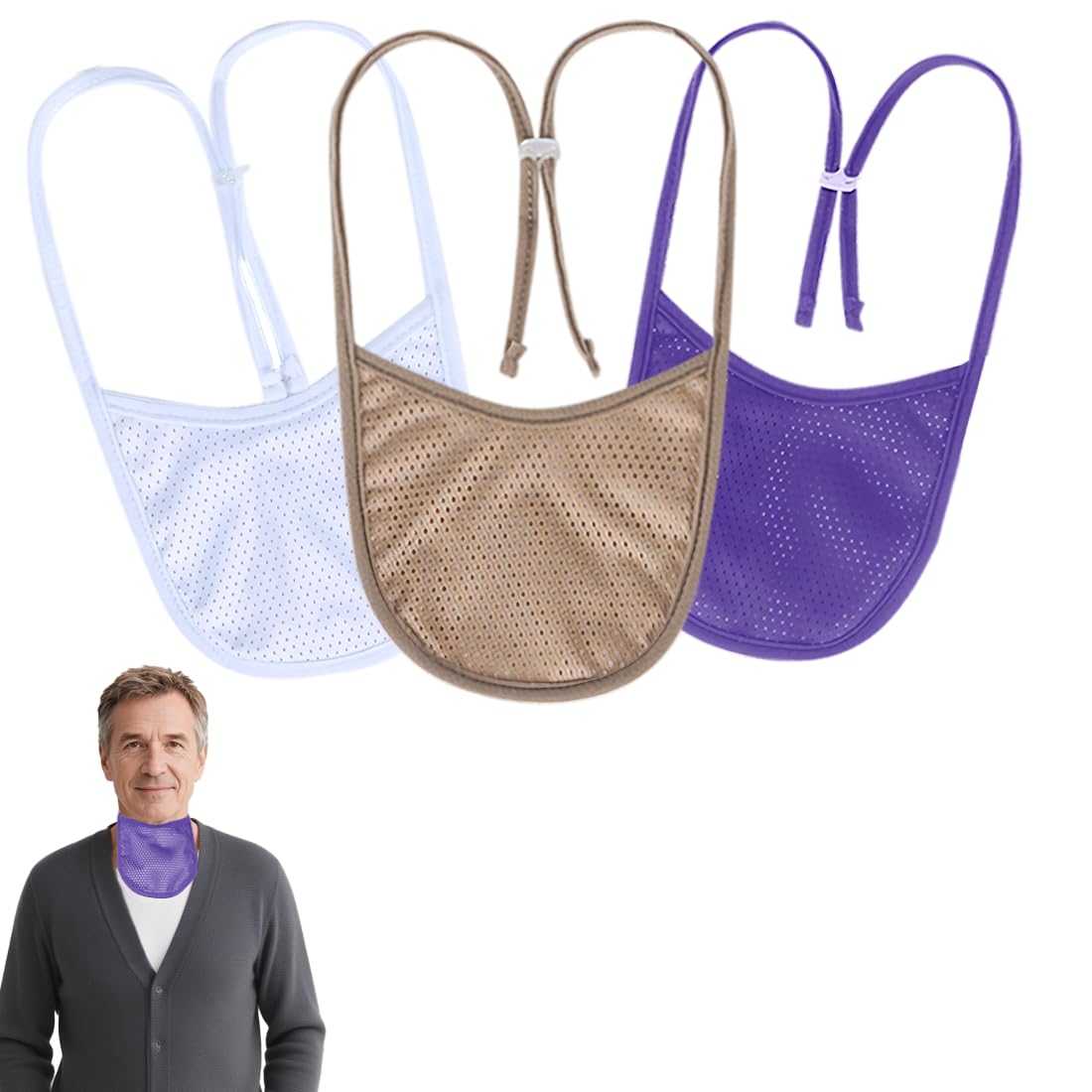 EHUELDER cubre traqueostomía transpirable blanco, comodidad diaria y protección suave.