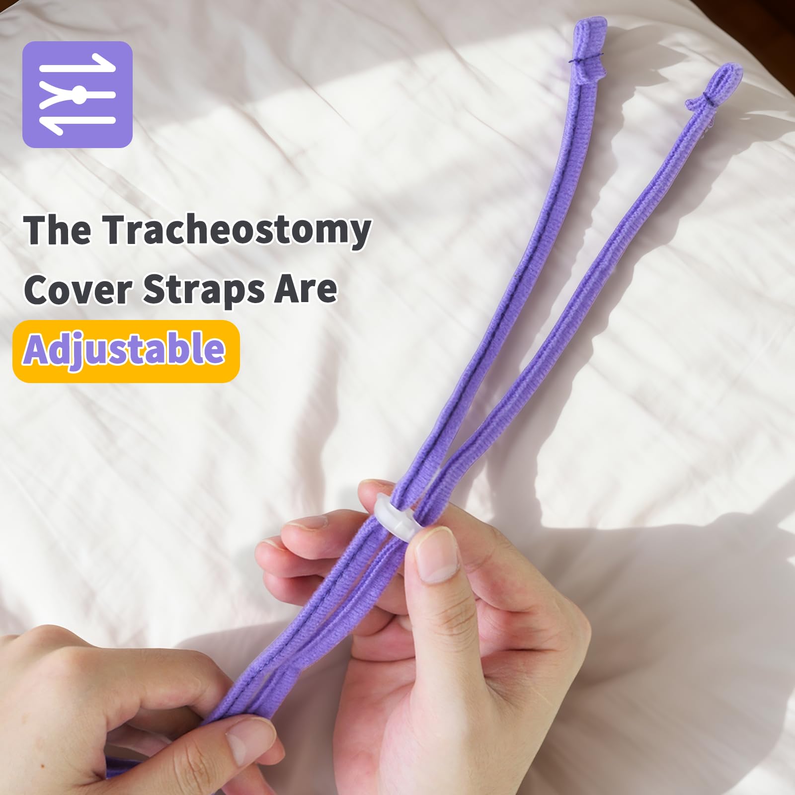 EHUELDER cubre traqueostomía transpirable morado, diseño suave para uso cómodo.