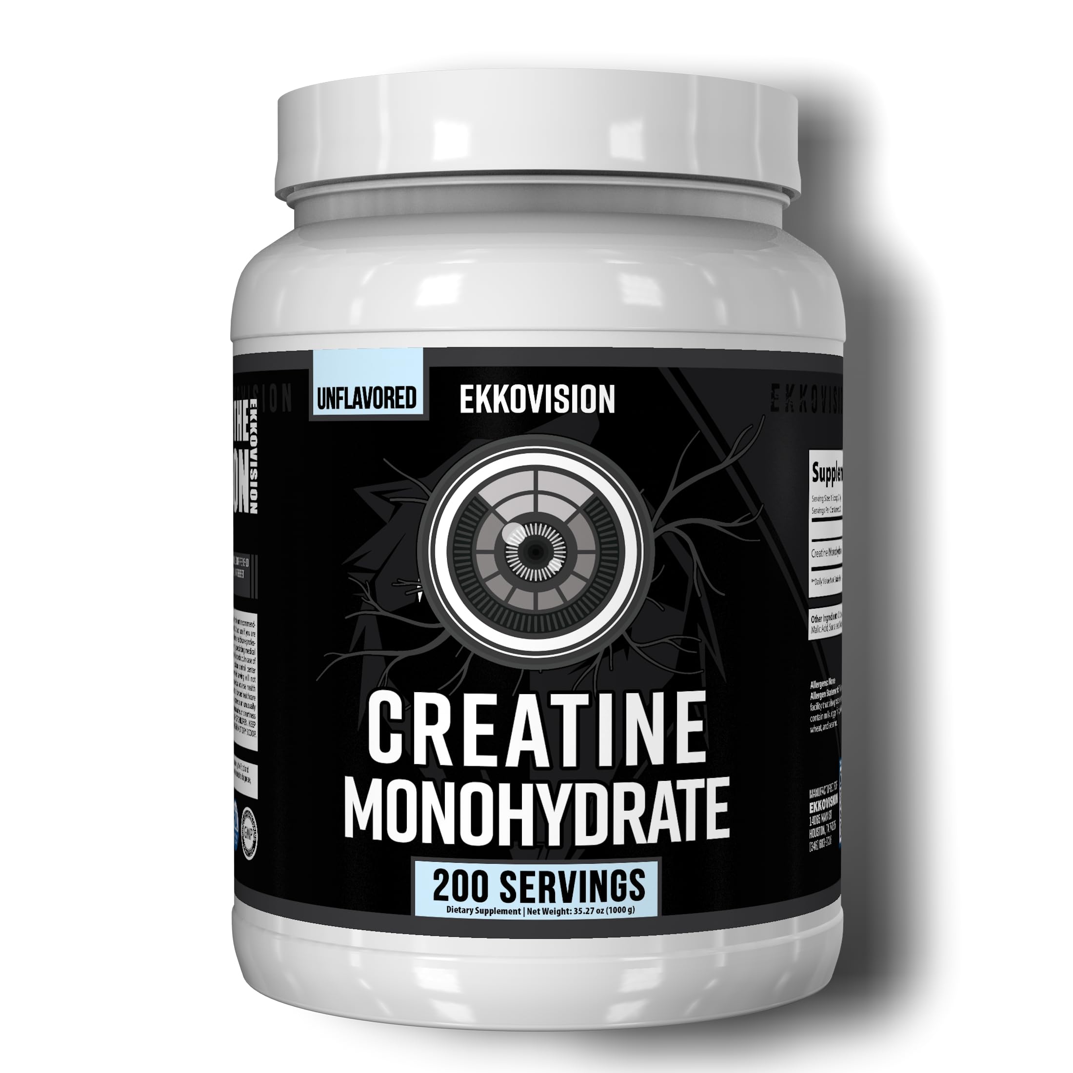 Ekkovision Creatine Monohydrate, textura micronizada para disolución suave en agua.