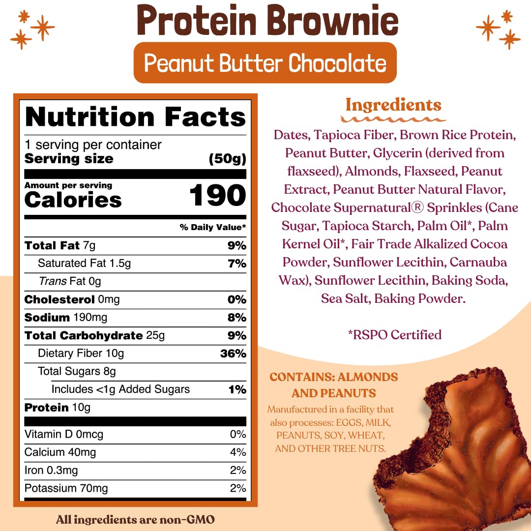 Elavi brownie textura suave y masticable para snack diario.