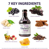 Niños disfrutan del sirope Elderberry Queen con sabor natural.