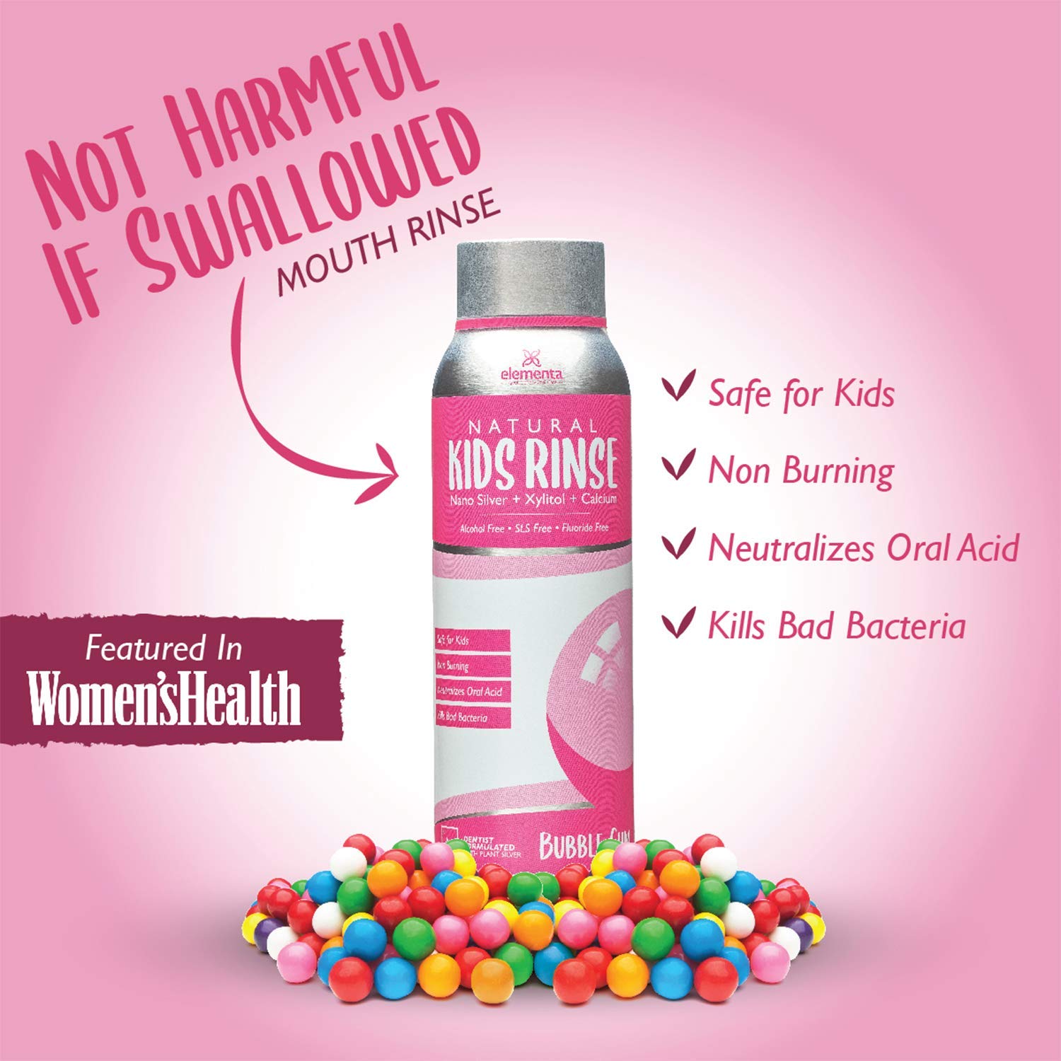 Enjuague sin fluoruro y sin alcohol de Elementa Silver Essentials.