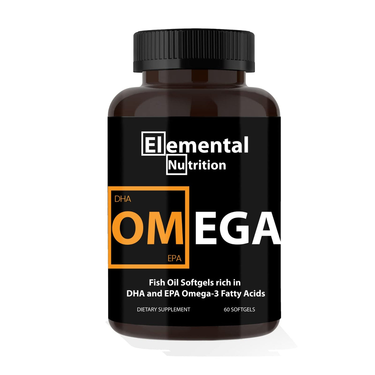 Elemental Nutrition Omega-3: cápsulas de alta pureza para apoyo diario al bienestar.
