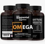 Elemental Nutrition Omega-3: EPA y DHA en porción de 1440 mg para uso diario.