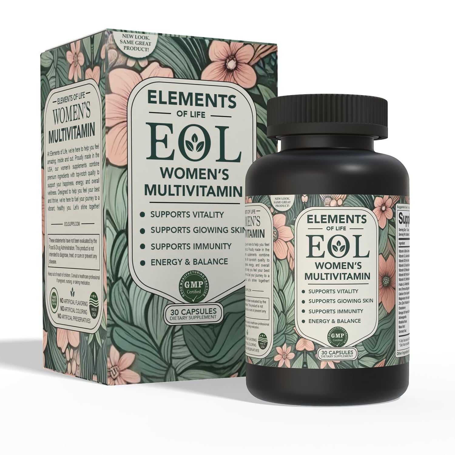Elements of Life multivitamínico para mujeres en botella, energía diaria.