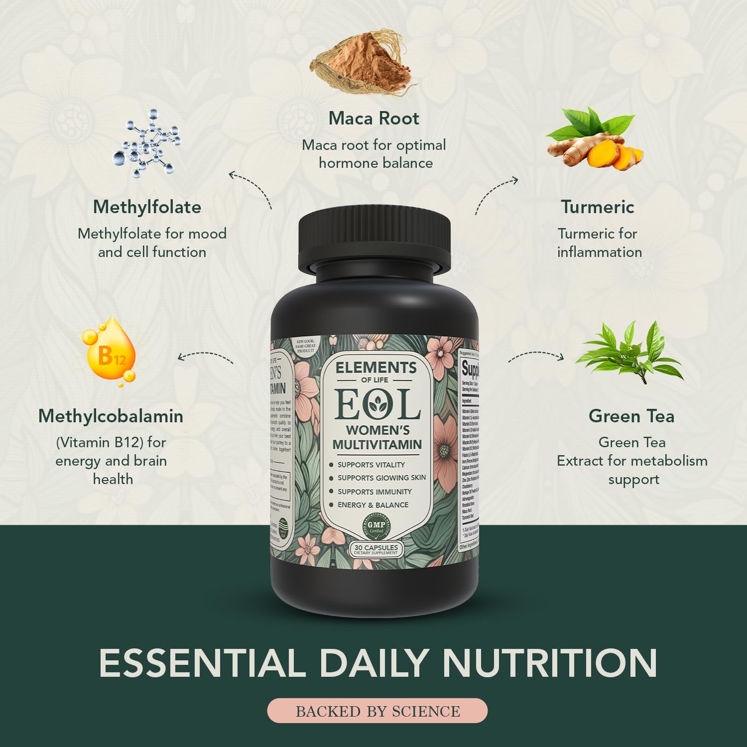 Las mujeres activas aprecian este multivitamínico para vitalidad diaria.