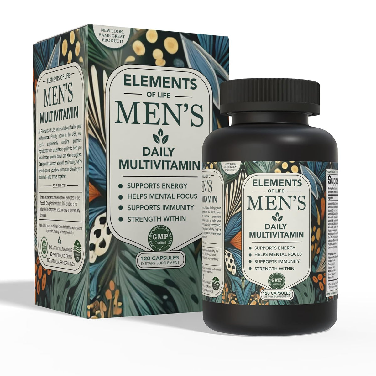 Elements of Life - cápsulas multivitamínicas para hombres, energía diaria.