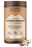ELEVATE ORGANIC Proteína de suero para mujeres, vainilla, ideal para recuperación muscular