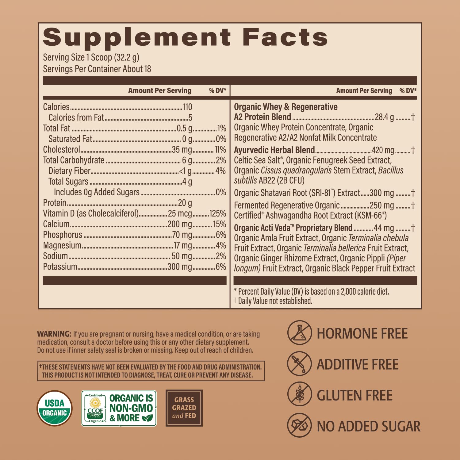 ELEVATE ORGANIC Mezcla ayurvédica Acti Veda para absorción y biodisponibilidad