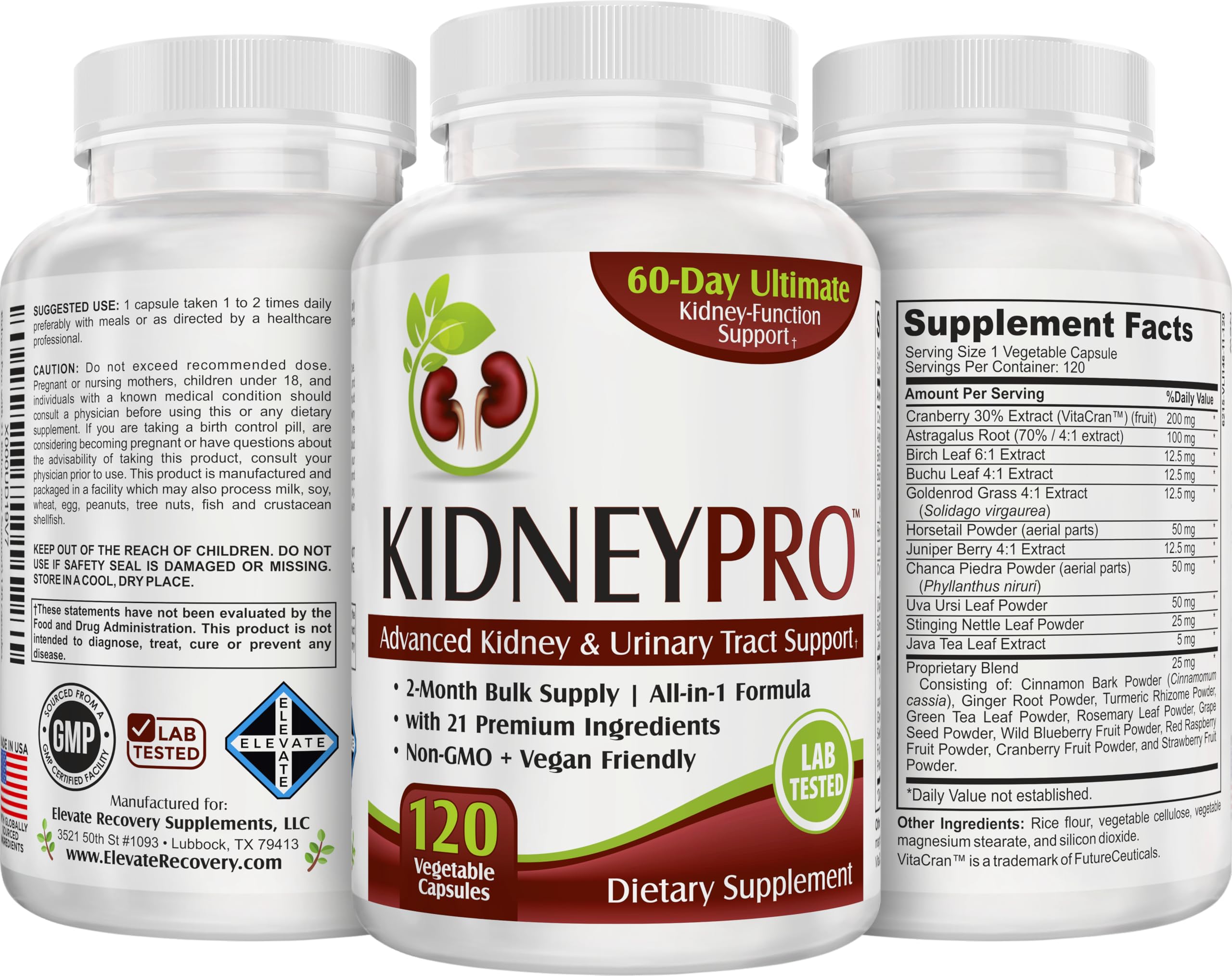 Kidney-Pro de Elevate Recovery: envase sellado que inspira frescura.