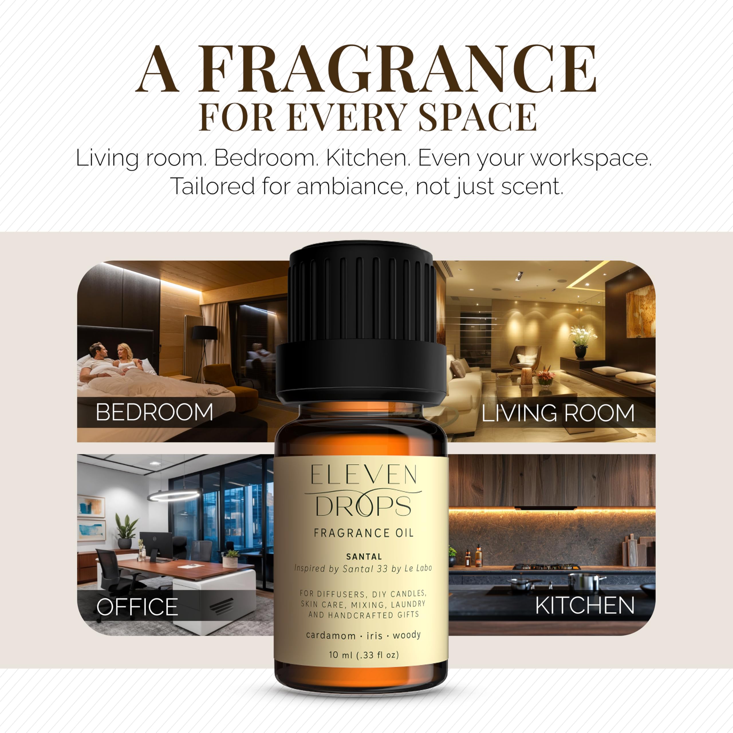Hogar perfumado con Eleven Drops Santal, ambiente sereno
