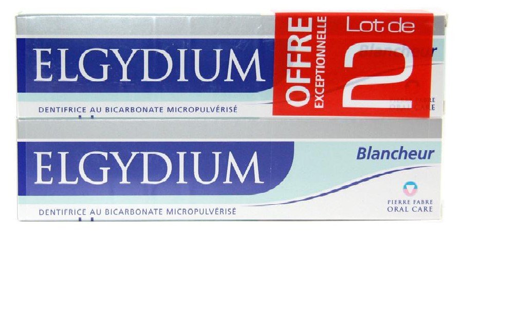 Pasta dental Elgydium blanqueadora con bicarbonato para dientes más blancos y frescura.