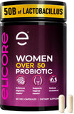 ELICORE Premium Probiotics para mujeres: cápsulas 50 mil millones CFU para soporte digestivo diario.