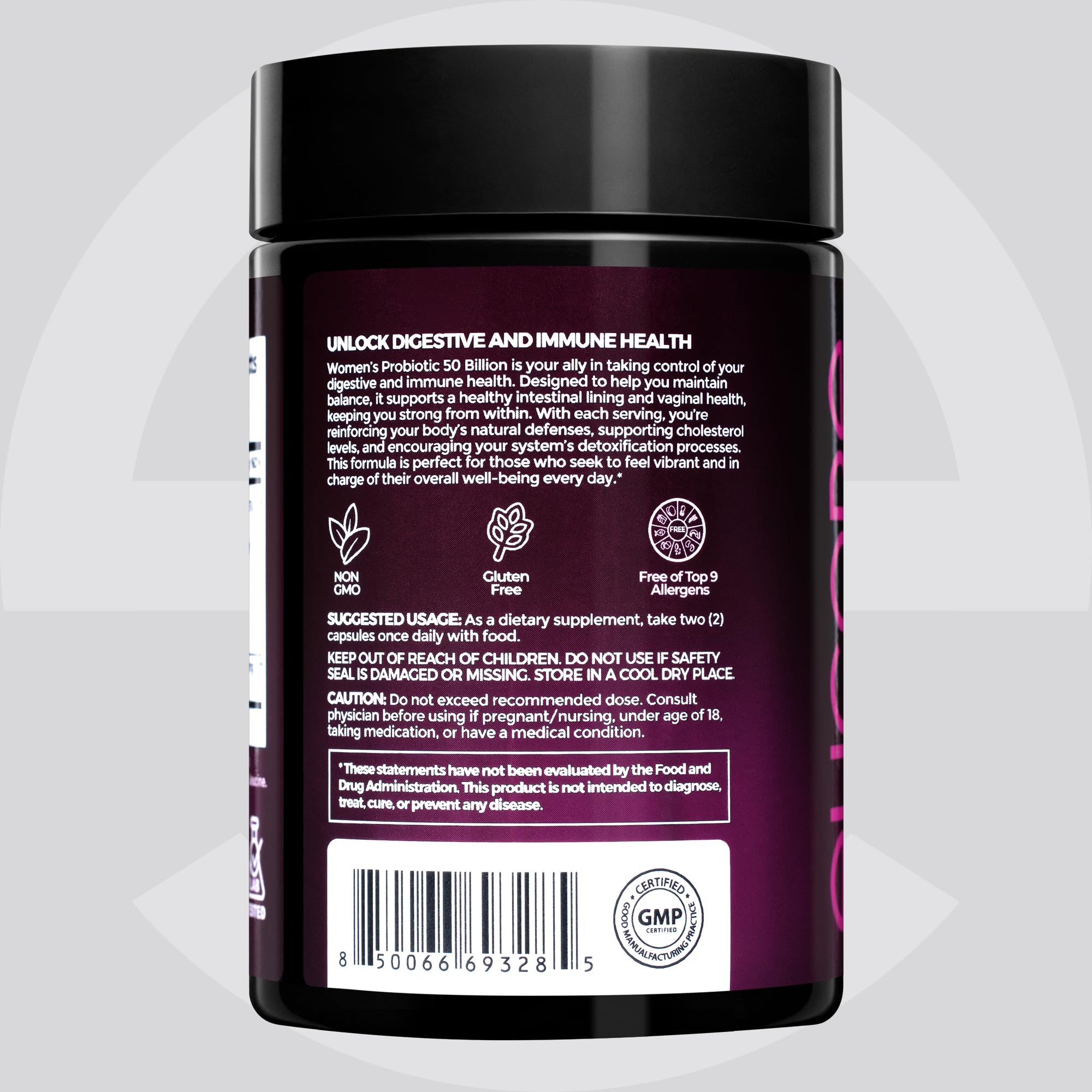 ELICORE Premium Probiotics para mujeres: no GMO y sin gluten para tranquilidad.