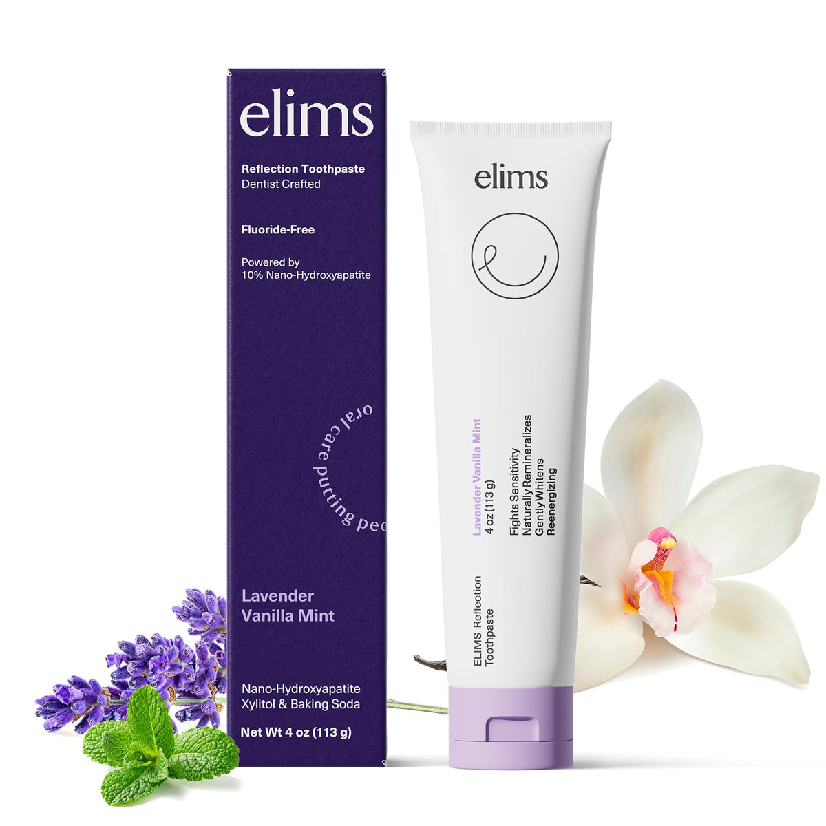 Elims nano-hidroxiapatita, tubo de pasta dental, remineralización suave para dientes sensibles
