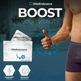 EliteEndurance etiqueta destacada que resalta la fórmula avanzada para el confort diario.