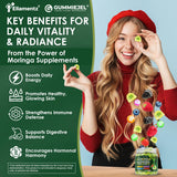 Gomitas Moringa de ELLAMENTZ, textura suave para masticar sin esfuerzo.