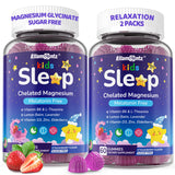 ELLAMENTZ Kids Sleep Gummies: botella frontal para descanso suave sin melatonina.