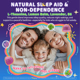 ELLAMENTZ Kids Sleep Gummies: enfoque en L-teanina para calmar la mente al dormir.