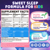 ELLAMENTZ Kids Sleep Gummies: textura de gomitas suaves para masticar antes de dormir.
