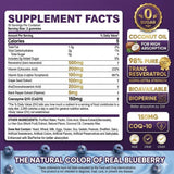 Ellamentz resveratrol coq10 dha gomitas, envase brillante, energía y enfoque diarios.