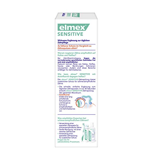 Elmex Sensitive, botella con tapa para almacenamiento higiénico