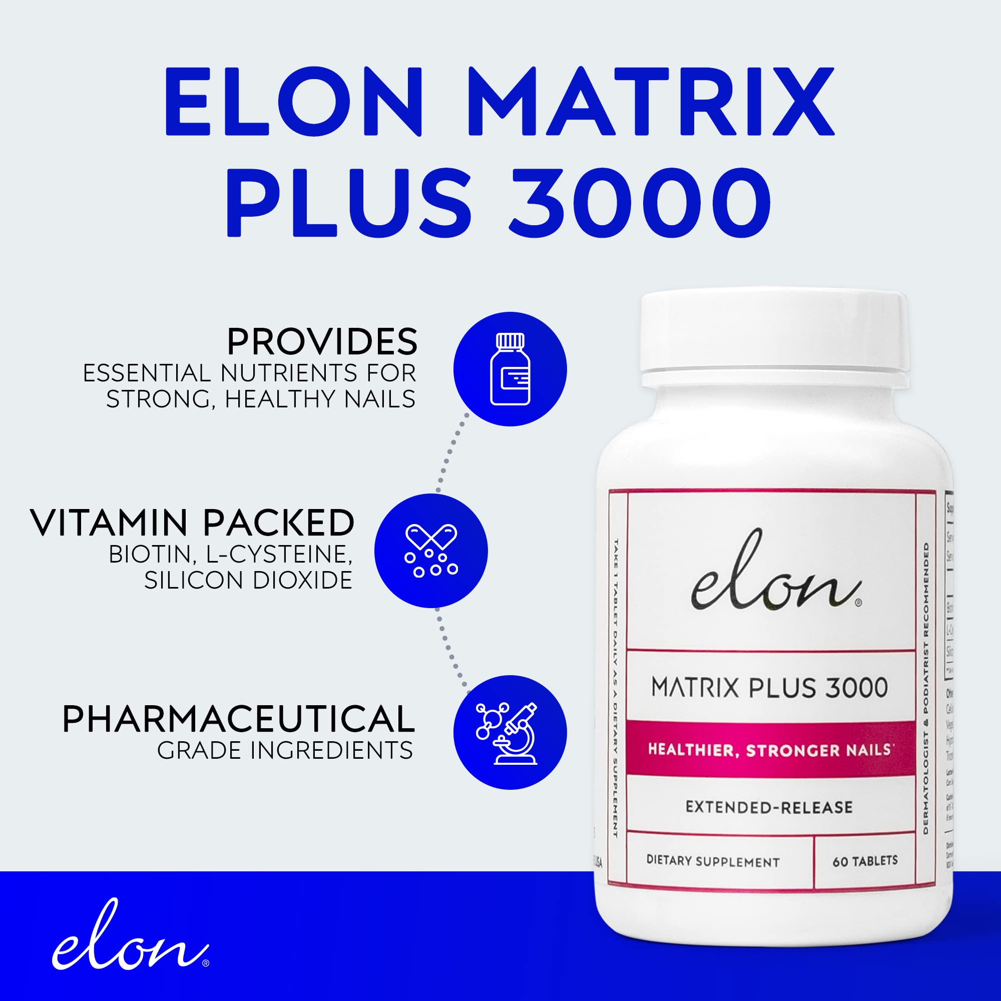 Textura de uñas más suave y aspecto saludable con Elon Matrix Plus 3000.