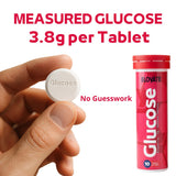 Tabletas masticables ELOVATE glucosa frambuesa, textura suave