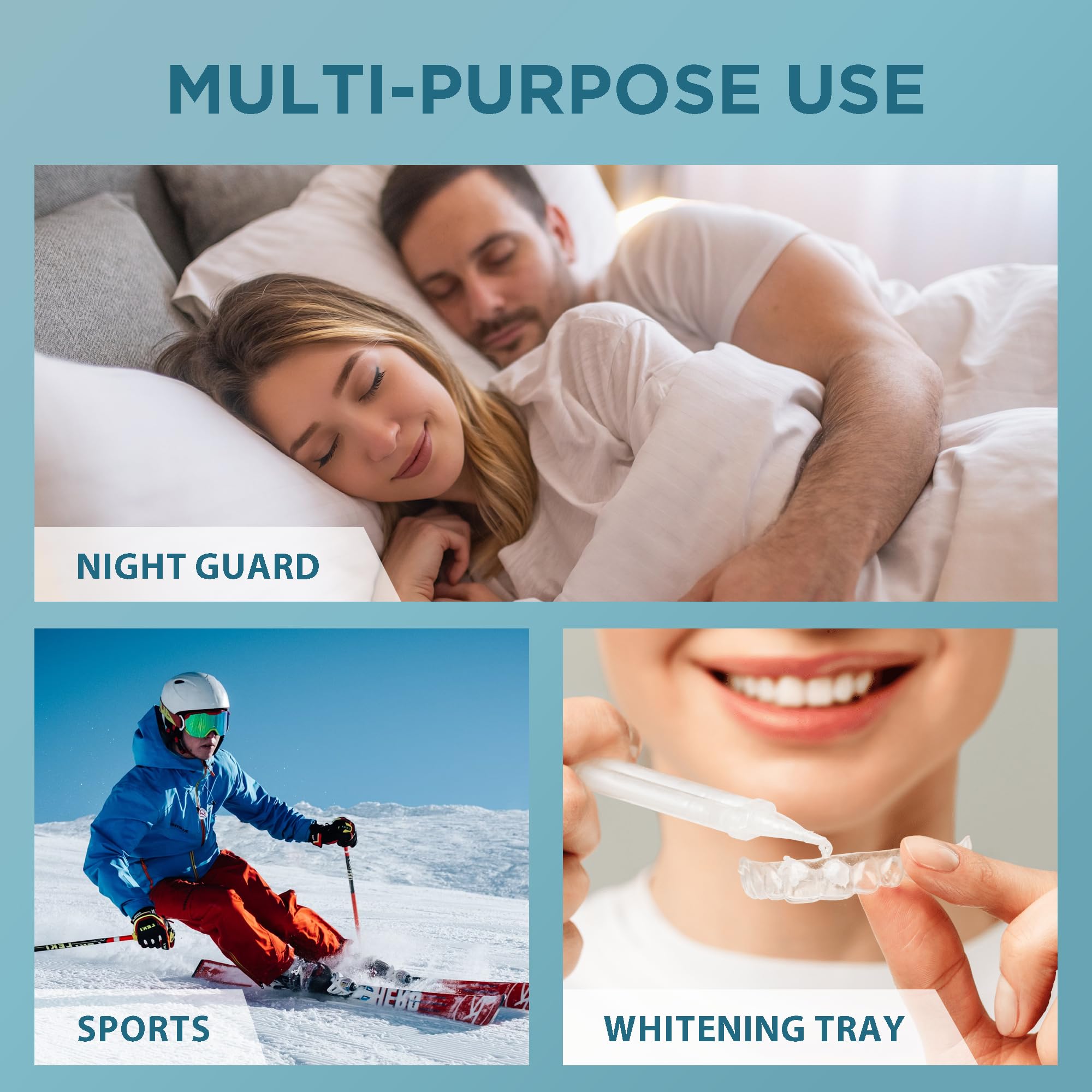 Protección dental multiuso de Elsophie para dormir y apretar los dientes ocasionalmente.