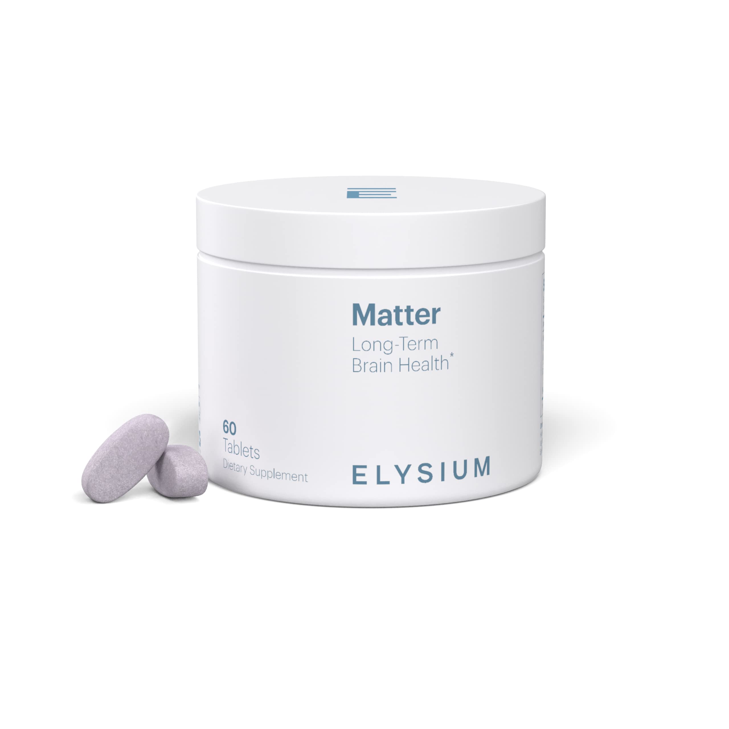La botella de elysium matter muestra la etiqueta visible para memoria y enfoque.