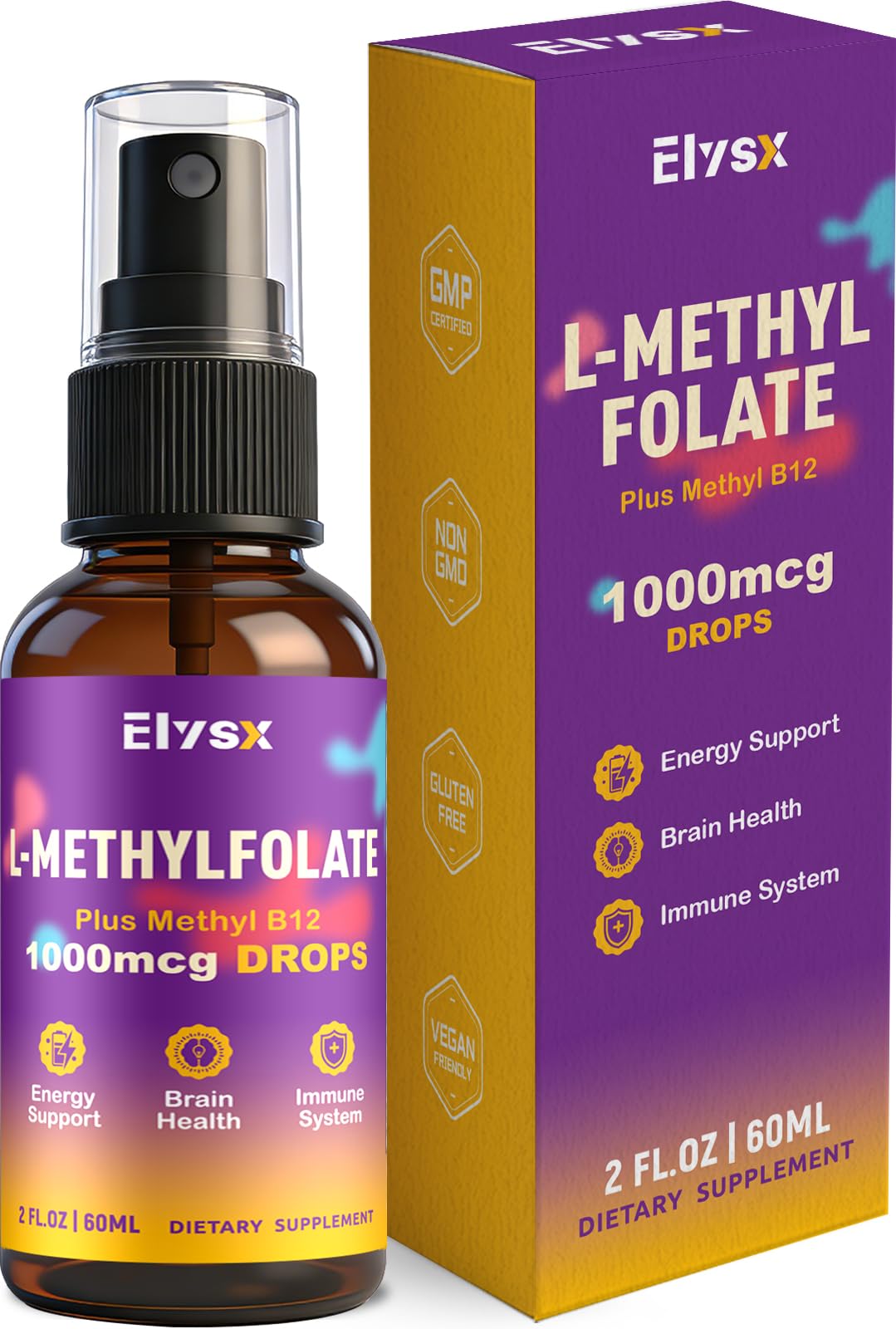 Elysx atomizador metilfolato B12 en boca para absorción eficiente.
