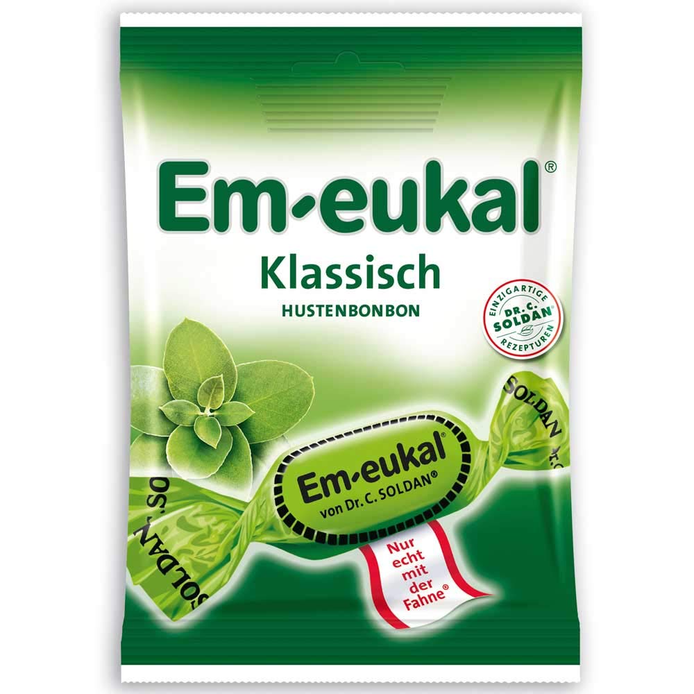 Em-Eukal Clásico, paquete de pastillas para garganta, alivio suave para irritación diaria.
