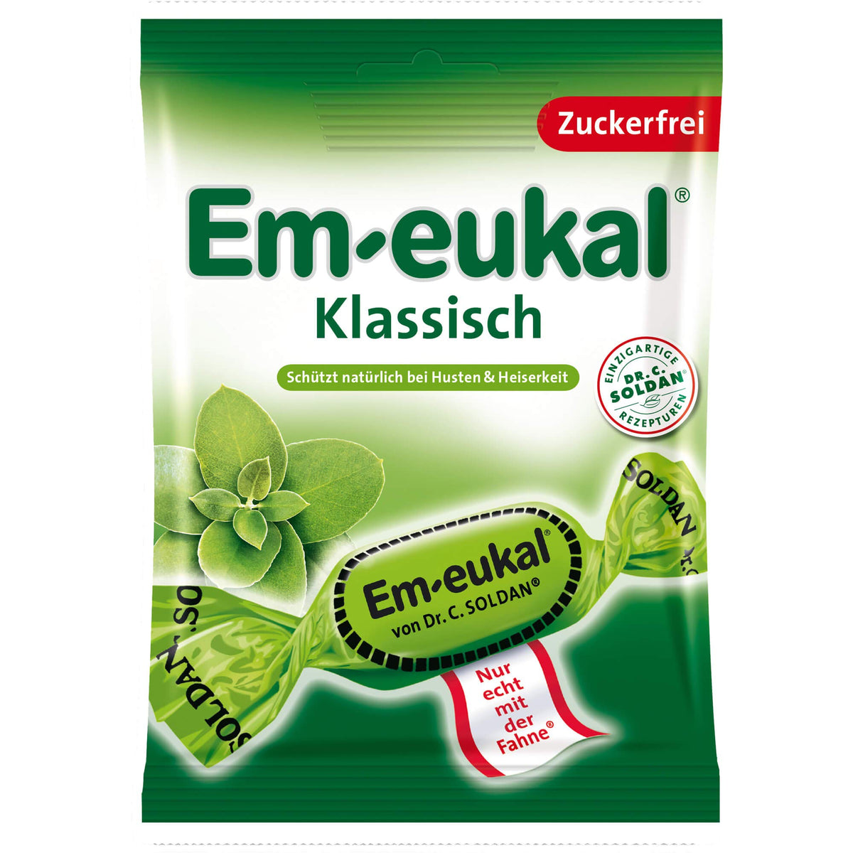 Em-Eukal Dr. C Soldan Clásico sin azúcar, embalaje original, ideal para un respiro suave.