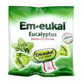Em-Eukal Eucalyptus uso diario con la caja, experiencia refrescante y sabor agradable.