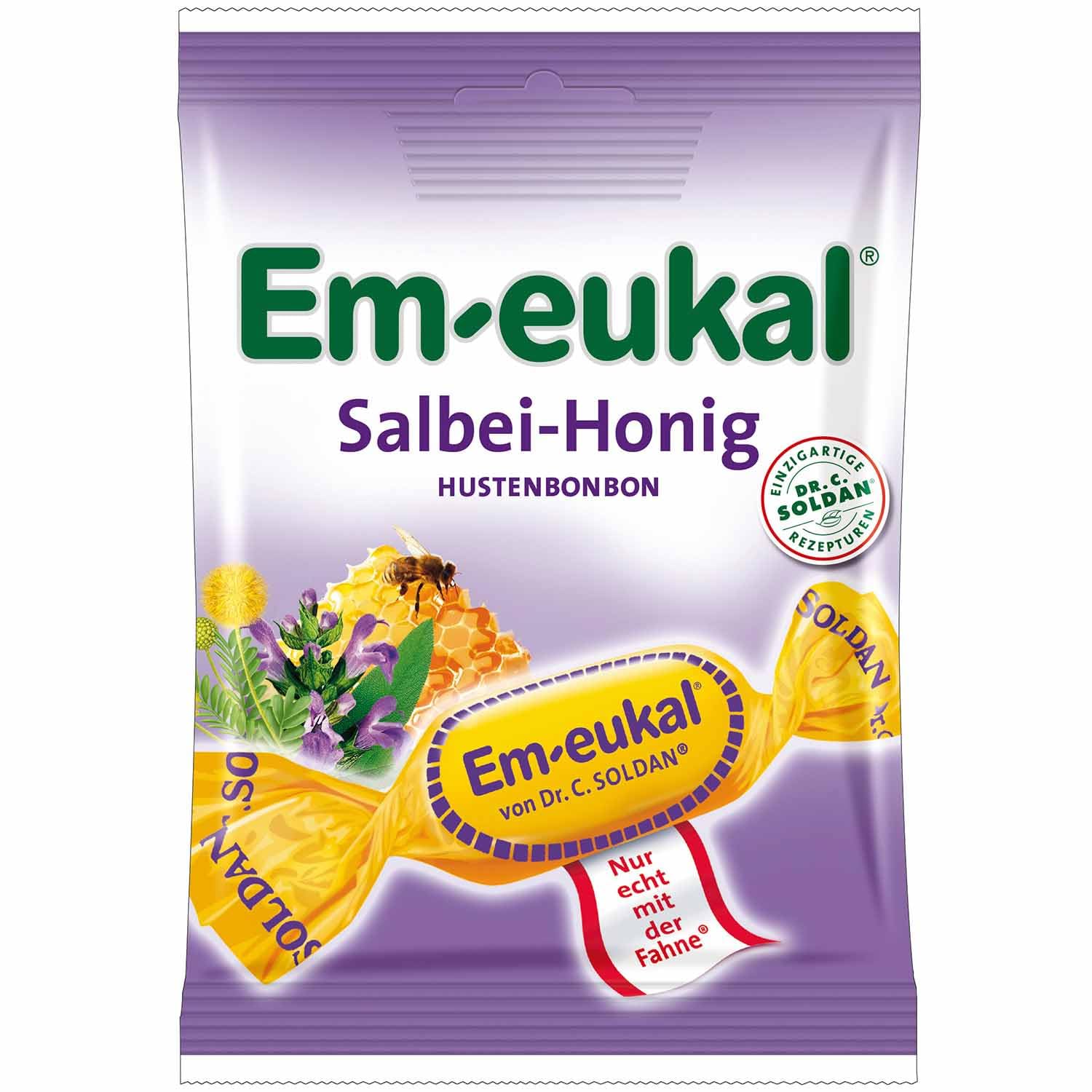 Em-eukal Salvia-Miel azucarado frente: snack reconfortante de miel y salvia