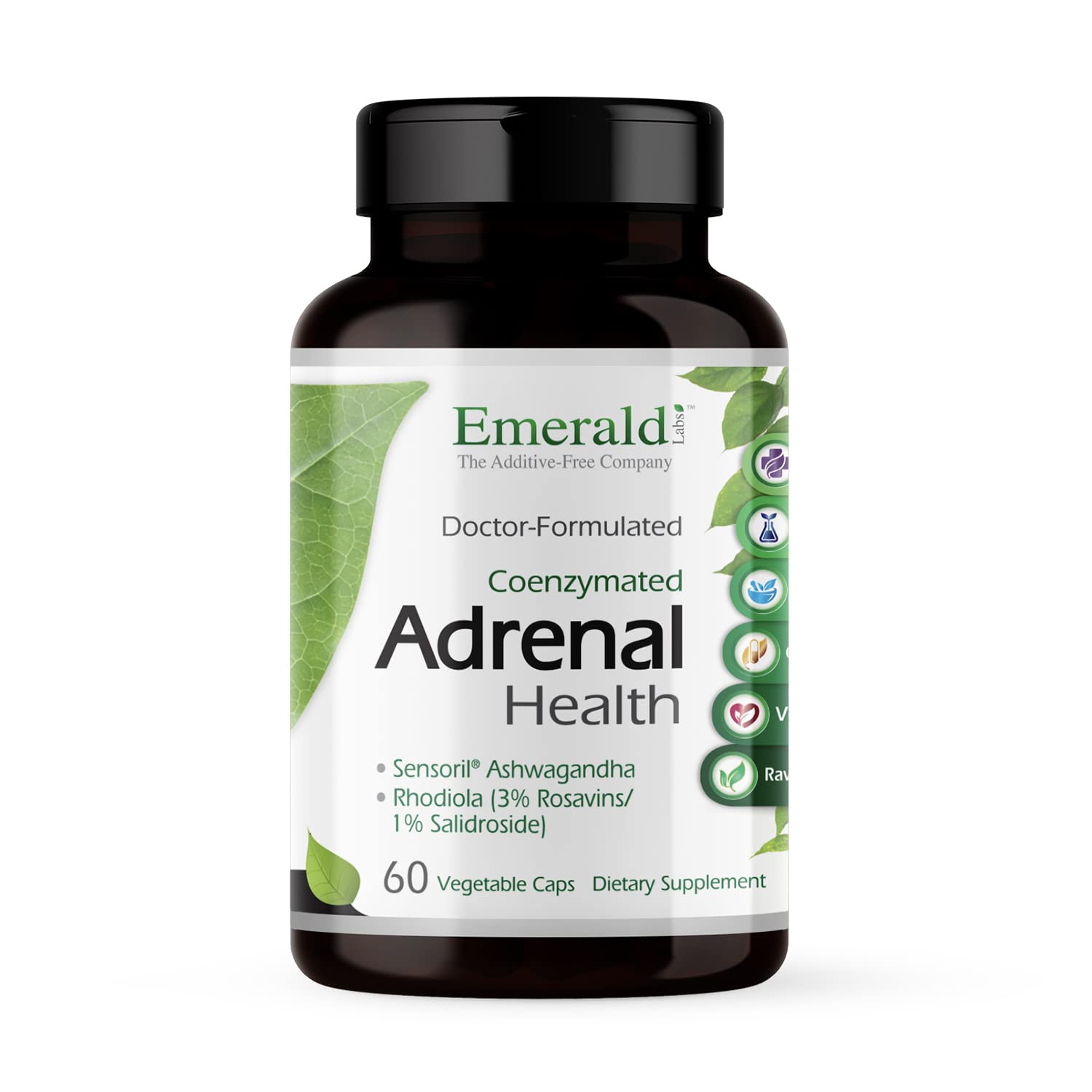 EMERALD LABS Adrenal Health: botella de cápsulas lista para uso diario