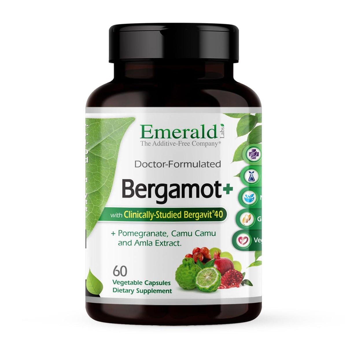 EMERALD LABS Bergamot+ cápsulas vegetales, apoyo al metabolismo
