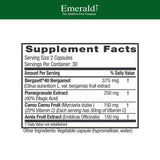 EMERALD LABS Bergamot+ etiqueta clara, información de ingredientes clave