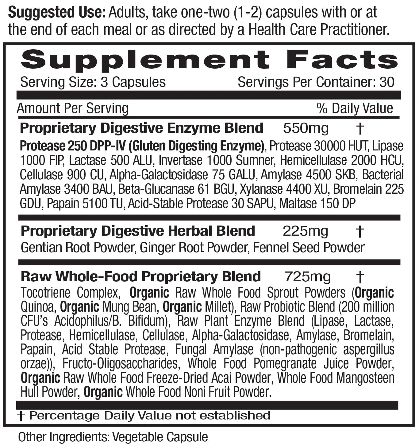 EMERALD LABS Cápsulas digestivas vegetales, uso diario para equilibrio digestivo.