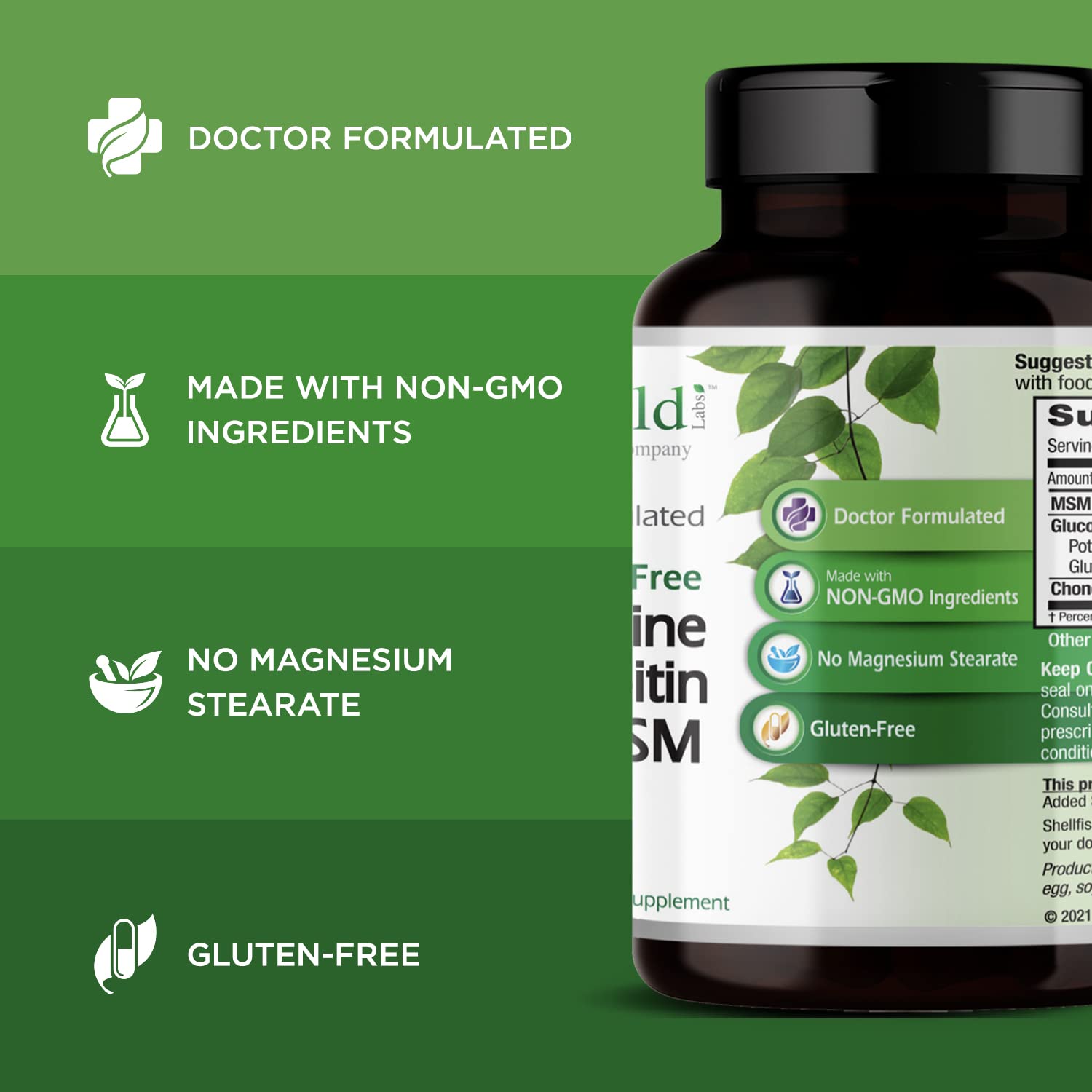 Emerald Labs Cápsulas vegetales sin gluten, opción apta para dietas, fáciles de ingerir.