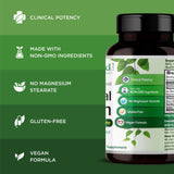 Emerald Labs Cerebral Calm, etiqueta vegana, sin alérgenos comunes.
