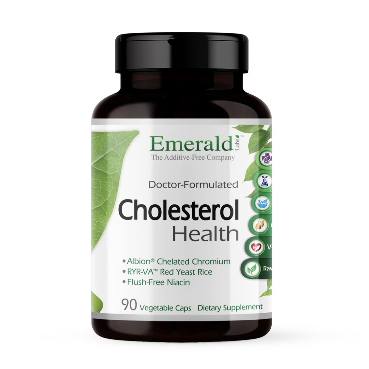 Emerald Labs Colesterol Salud con CoQ10 y RYR-VA para apoyo cardiovascular.