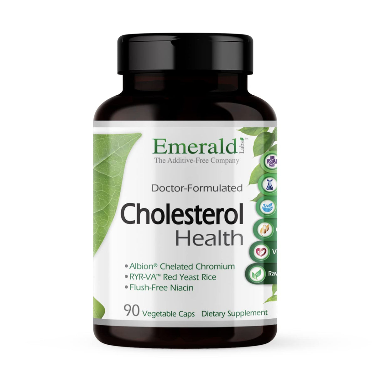 Emerald Labs Colesterol Salud con CoQ10 y RYR-VA para apoyo cardiovascular.