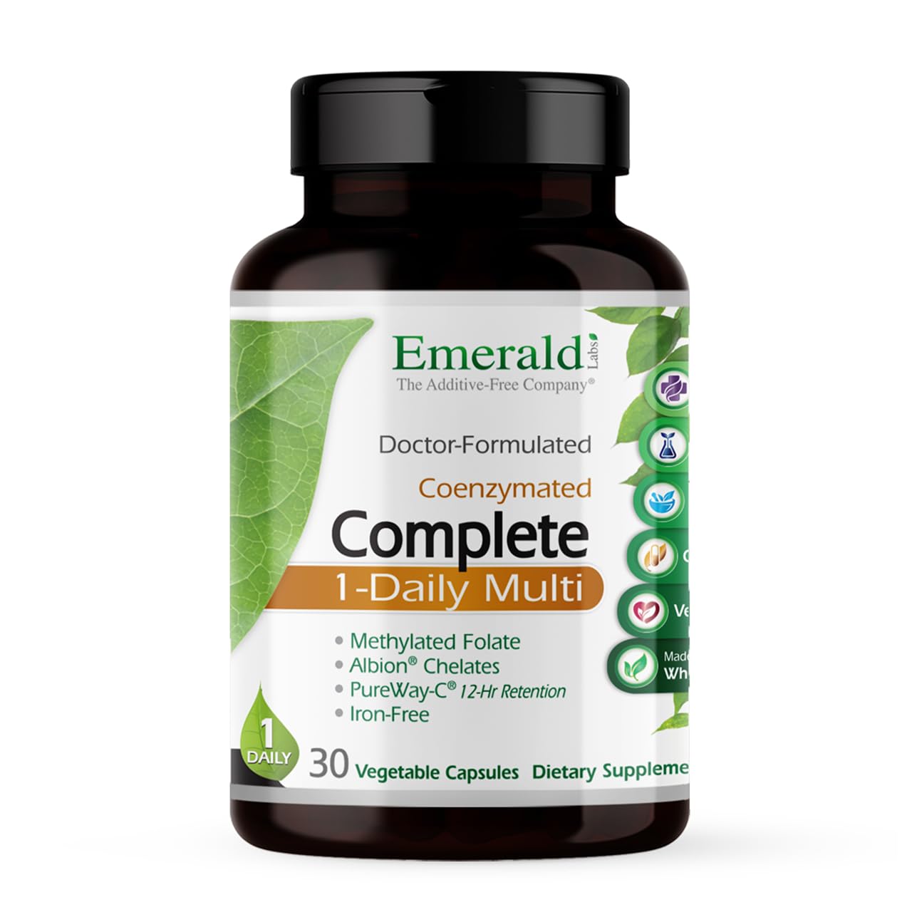 EMERALD LABS multivitamínico diario completo, cápsulas en botella, apoyo a la salud diaria