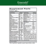 EMERALD LABS multivitamínico diario completo, etiqueta frontal clara para planificar la ingesta